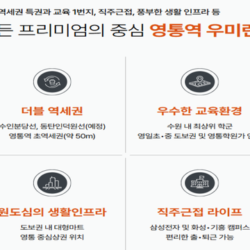 영통역 우미린 잔여호실 동·호지정 분양 안내